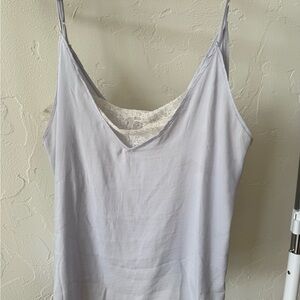 Free People Soft Gray Lace Chemise